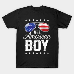 All American Boy 4th of July Boys Sunglasses Shirt T-Shirt